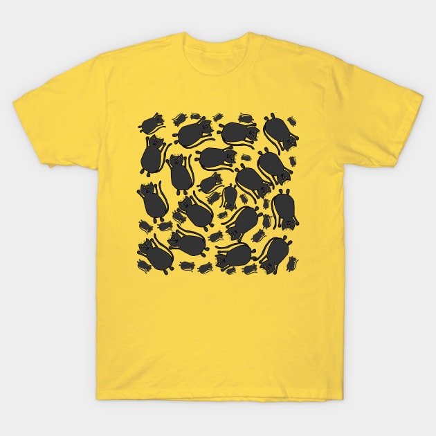 Flying Black Cats T-Shirt by ellenhenryart